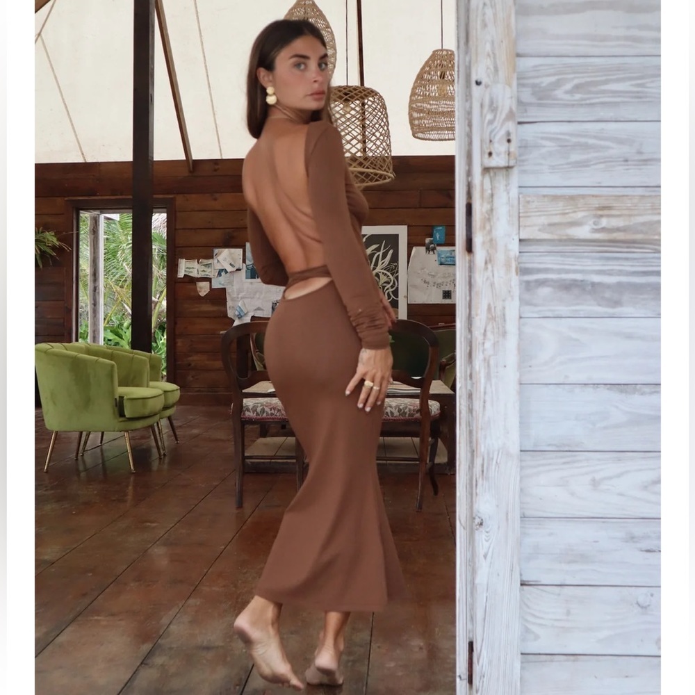 NWT Heavy Manners brown pretty woman dress